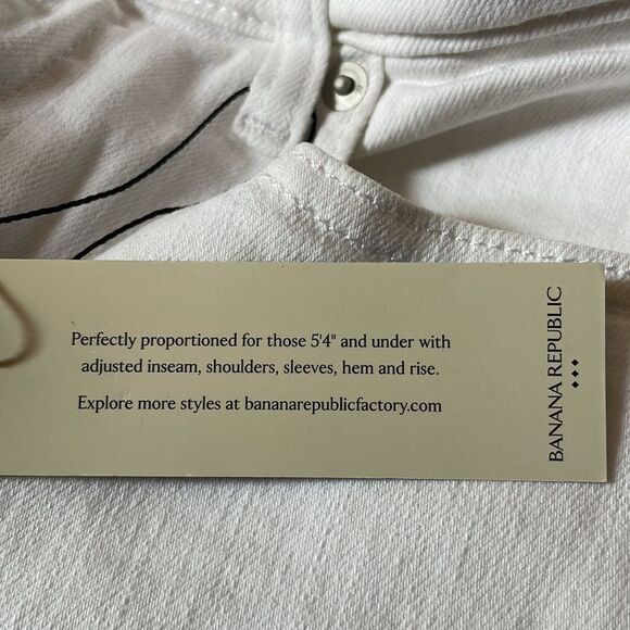 BANANA REPUBLIC Mid-Rise Skinny Jean, White, Size 27/4 Petite - Picture 8 of 11